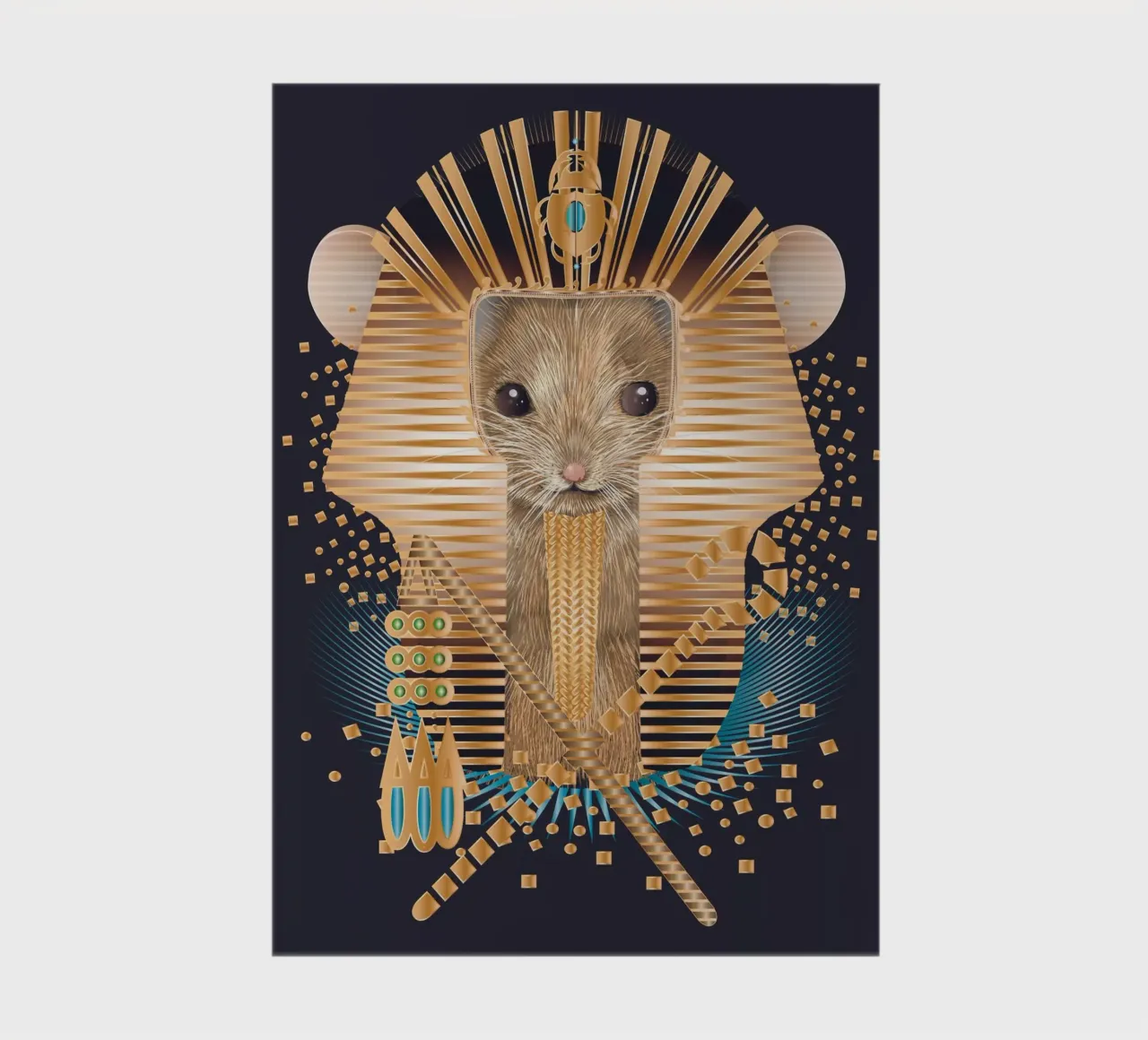 Pharaoh Mouse - Majestic and mystical notebook by kisho art
