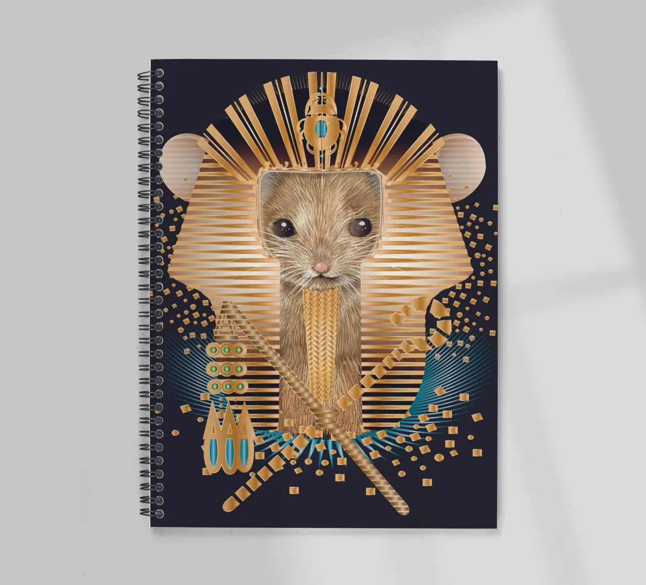 Pharaoh Mouse - Majestic and mystical spiral notebook by kisho art
