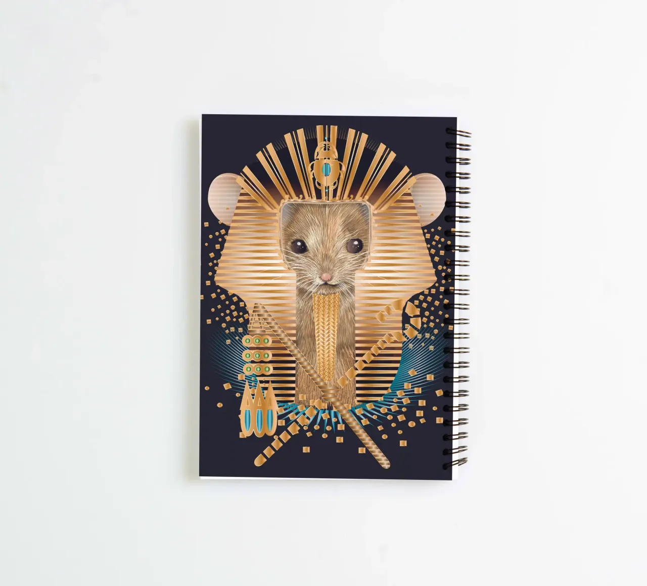 Pharaoh Mouse - Majestic and mystical spiral notebook by kisho art
