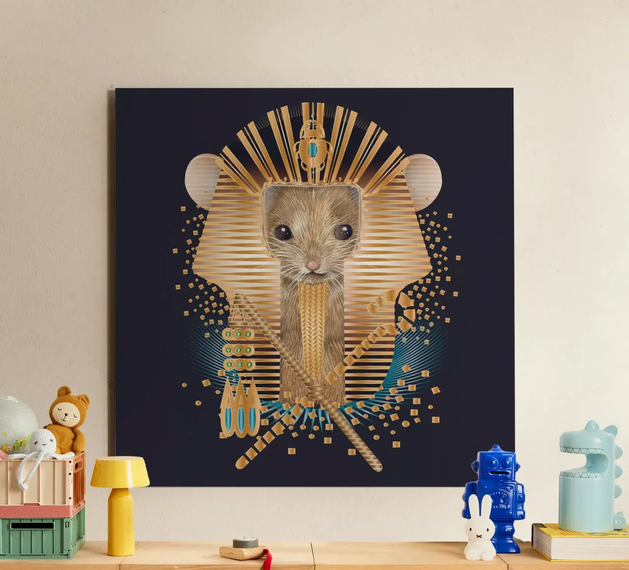 Pharaoh Mouse - Majestic and mystical alu-dibond by kisho art