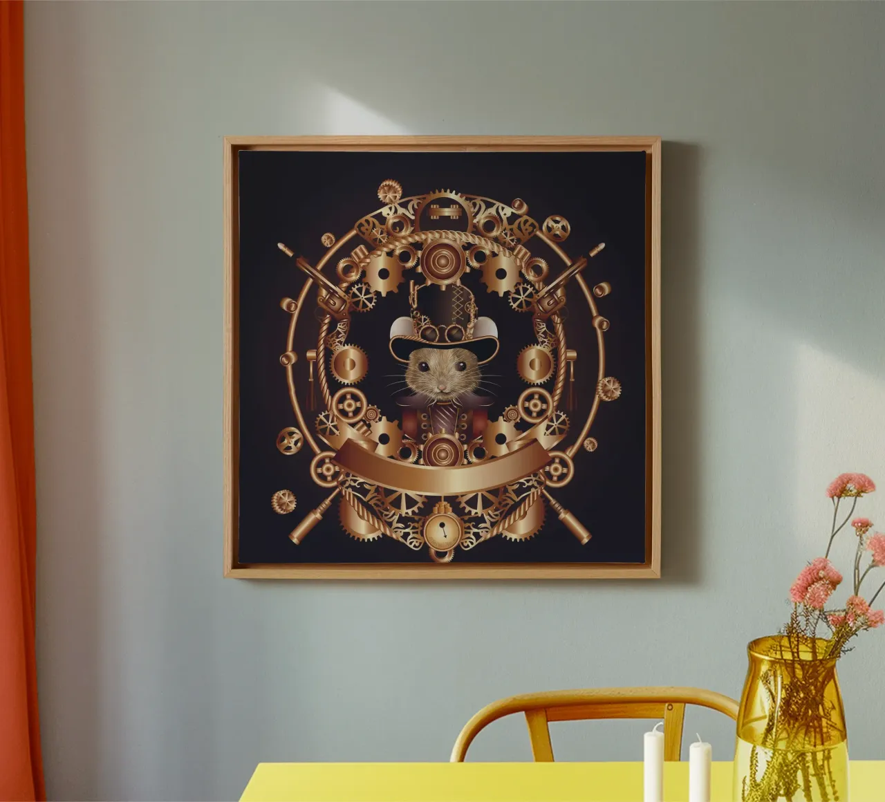 Steampunk mouse - creative and futuristic canvas by kisho art