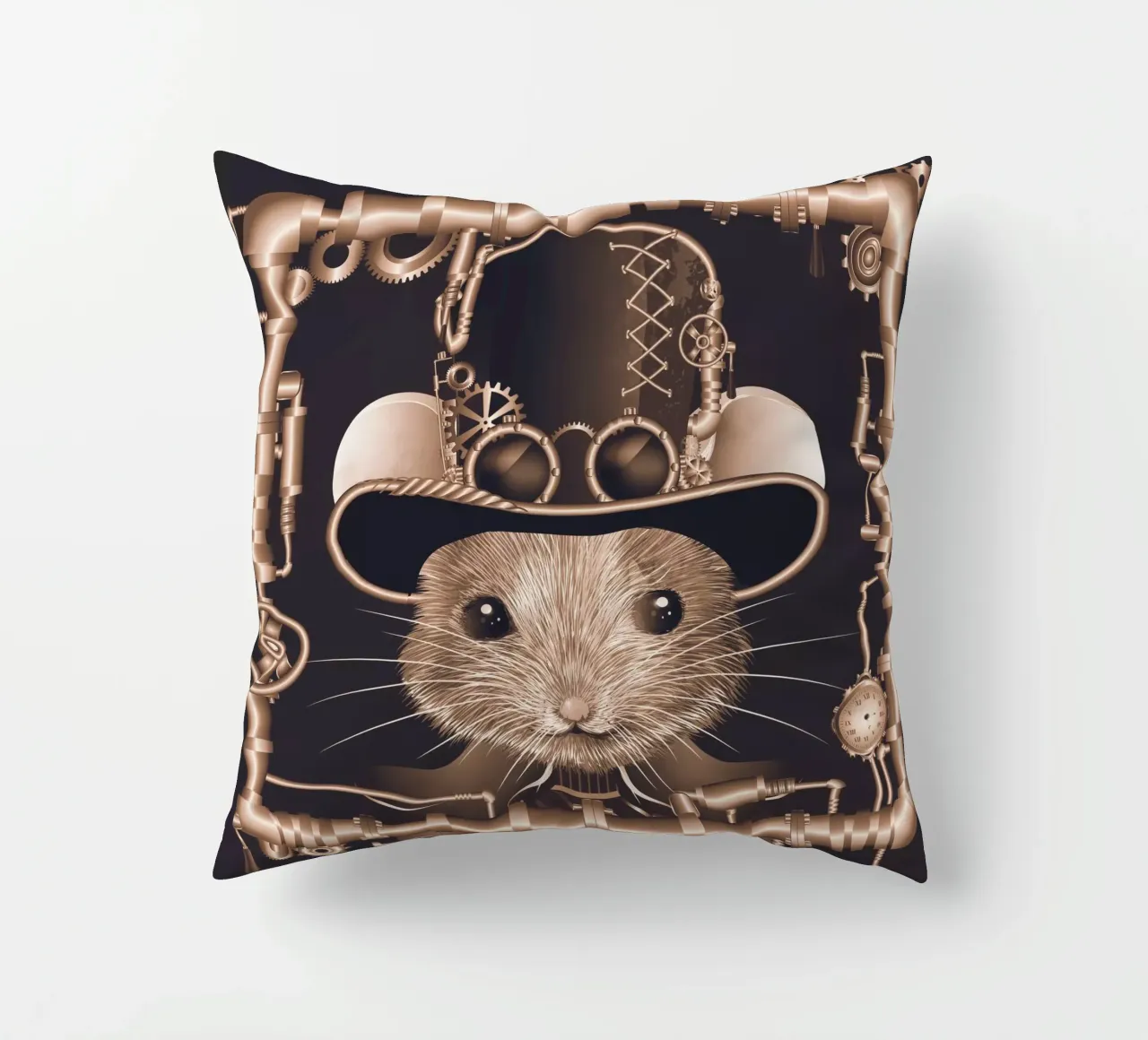 Topo steampunk - creativo e futuristico cuscino da kisho art