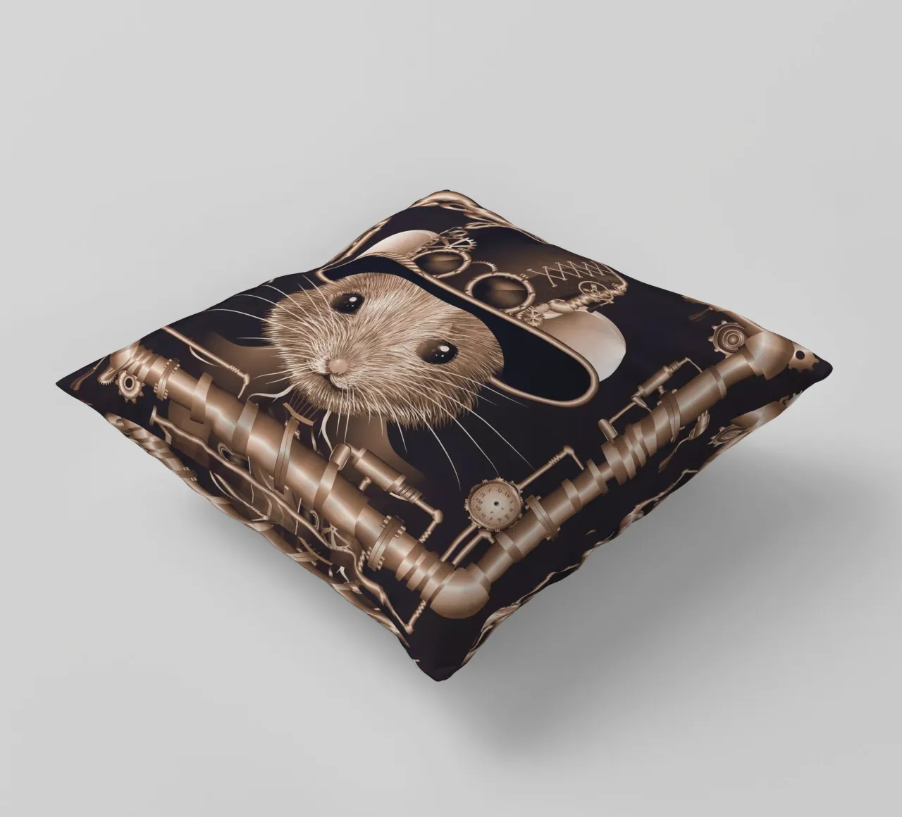 Topo steampunk - creativo e futuristico cuscino da kisho art