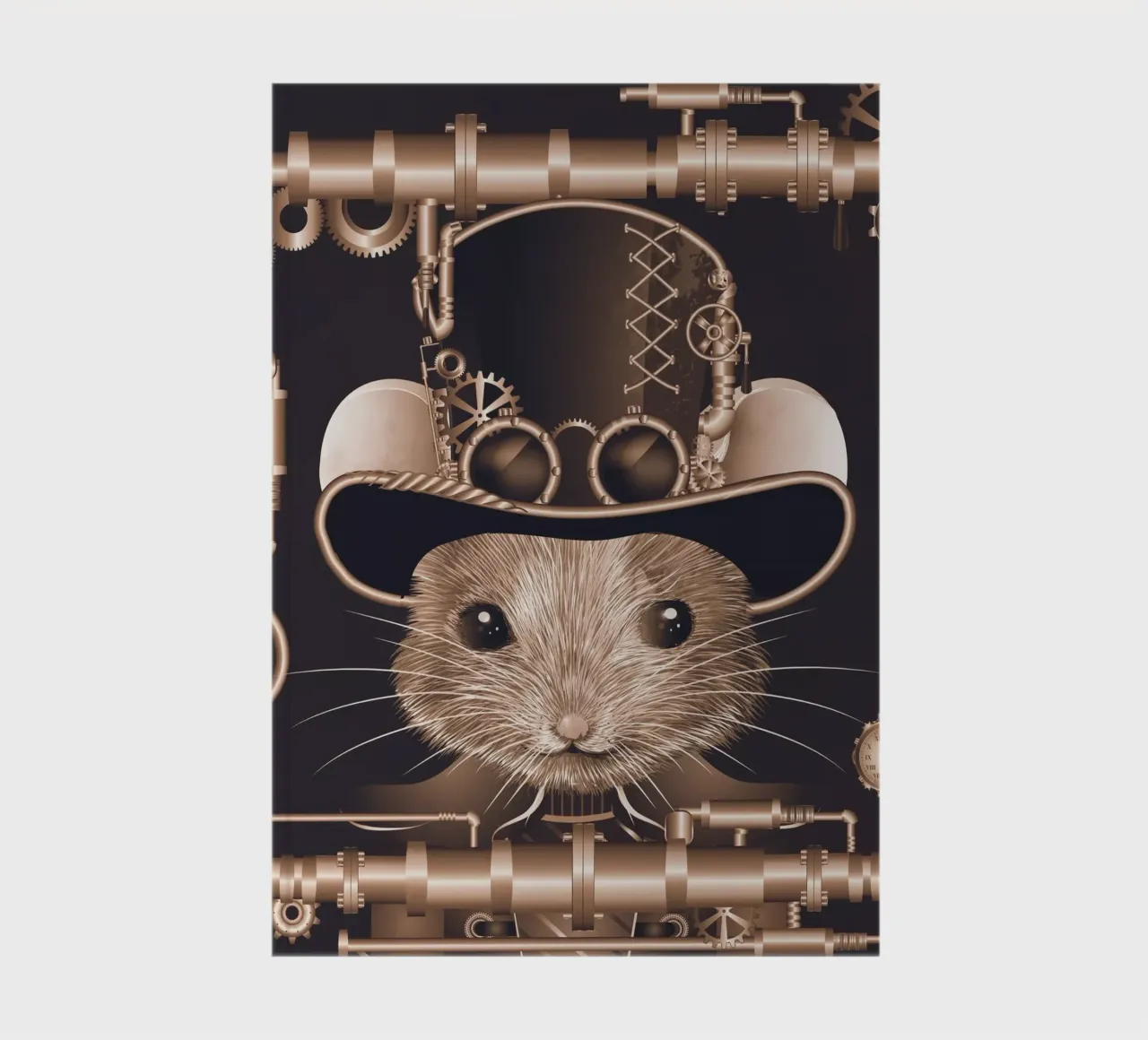 Steampunk mouse - creative and futuristic notebook by kisho art