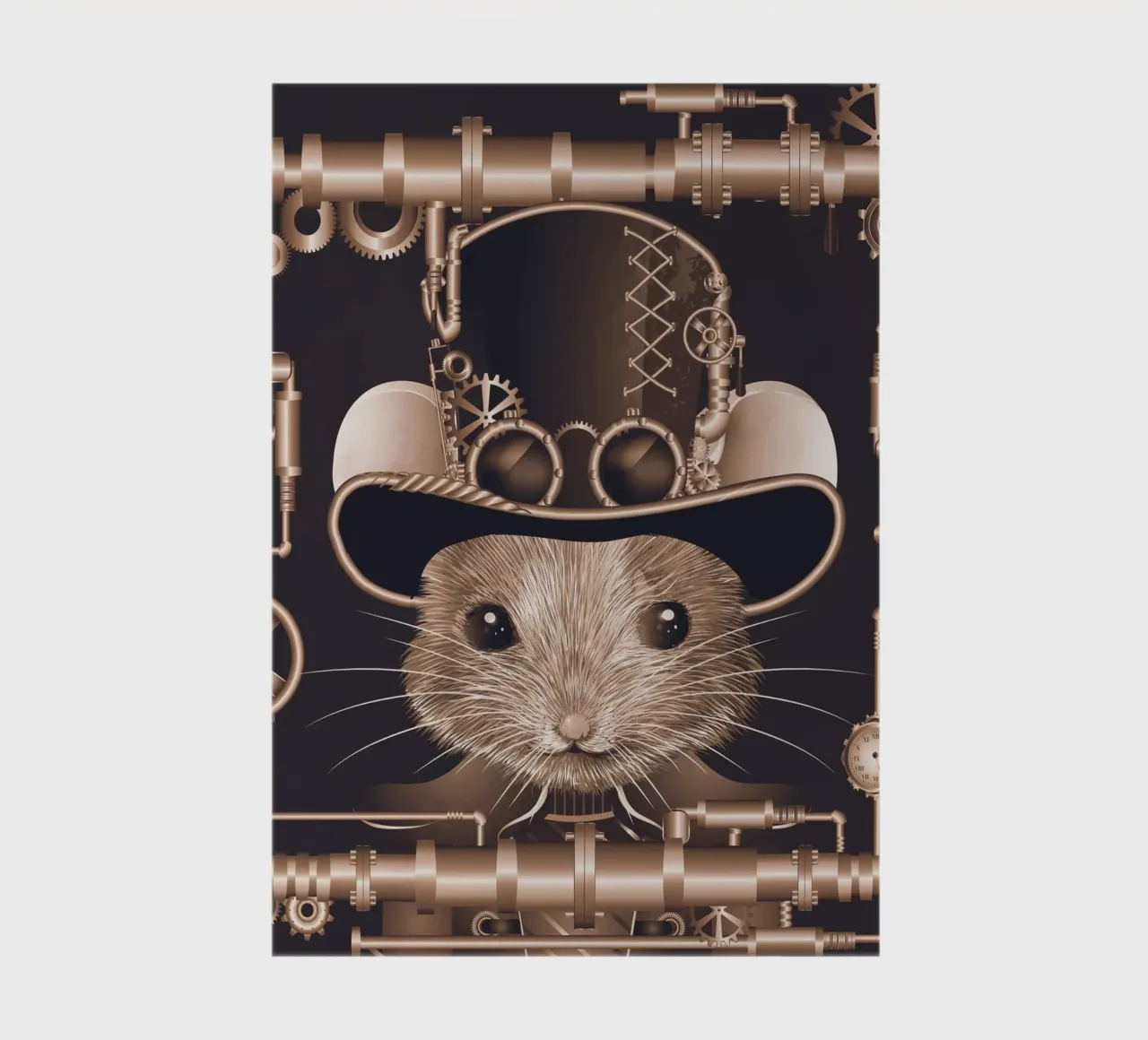 Steampunk mouse - creative and futuristic notebook by kisho art