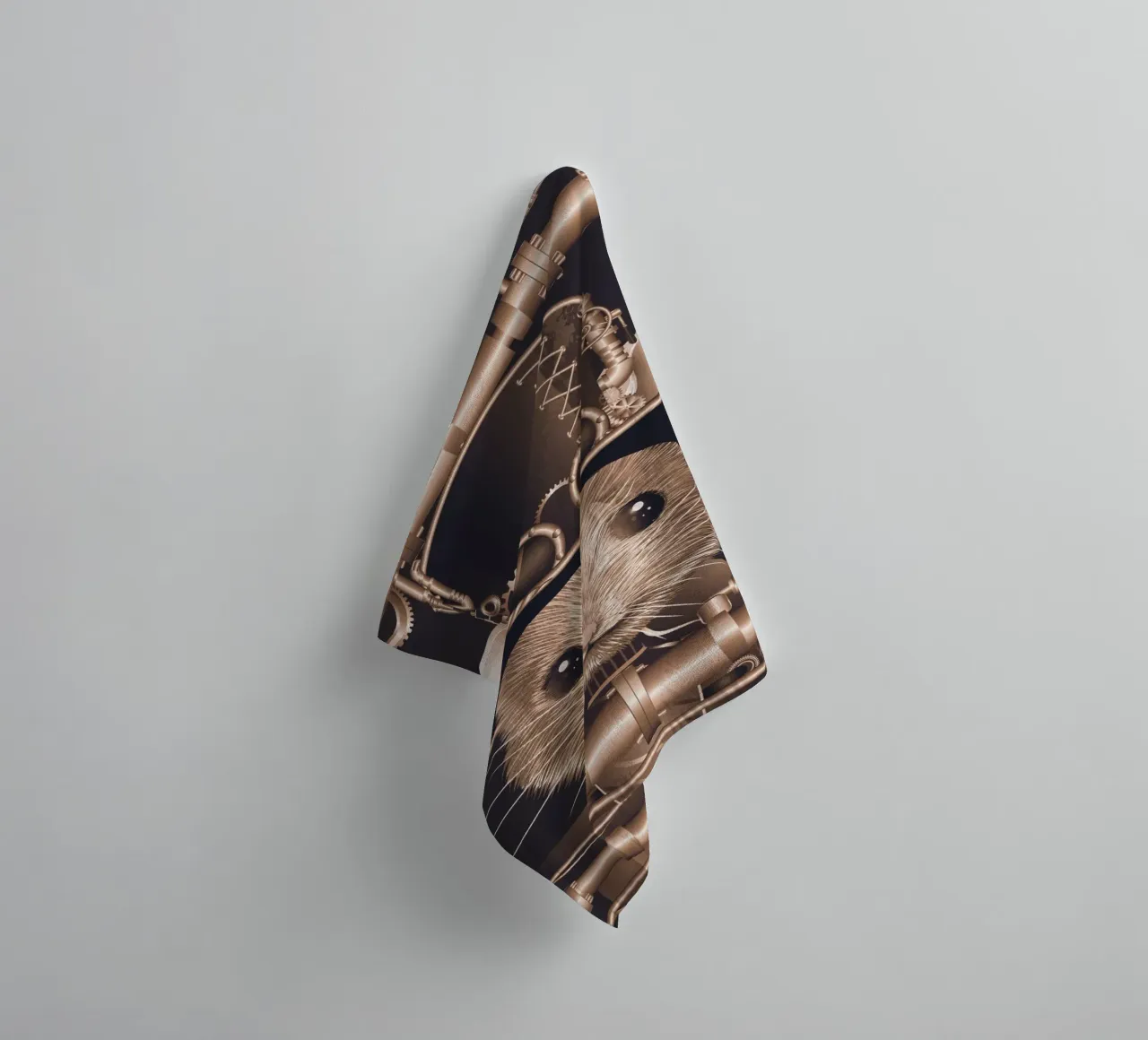 Steampunk mouse - creative and futuristic towel by kisho art