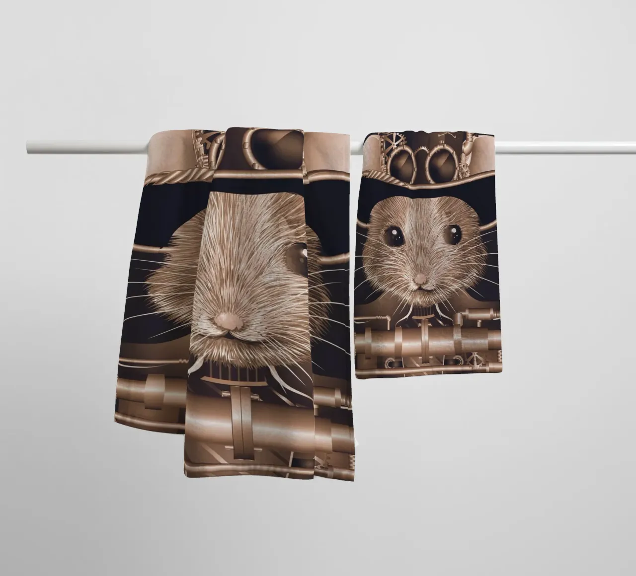 Steampunk mouse - creative and futuristic towel by kisho art