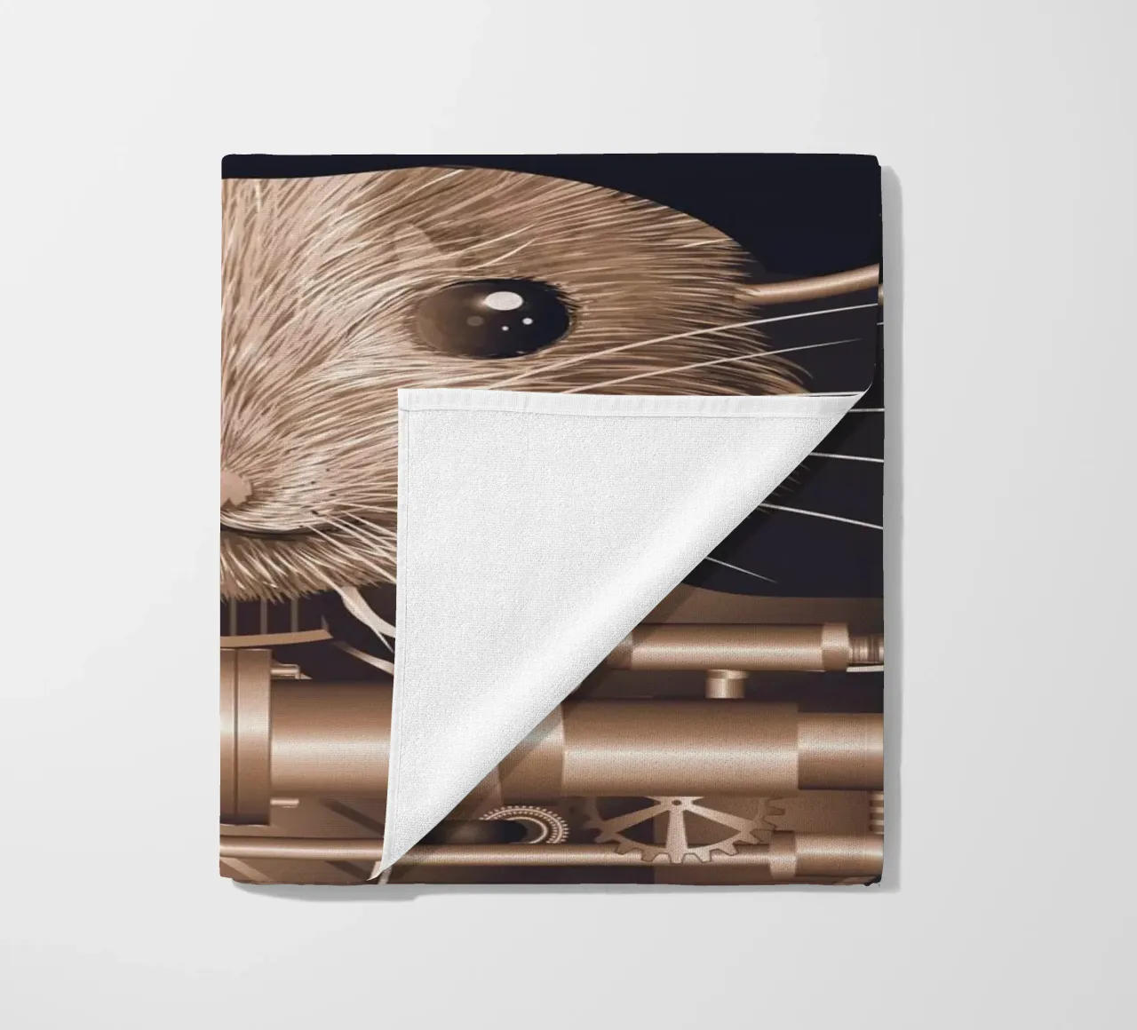 Steampunk mouse - creative and futuristic beach towel by kisho art