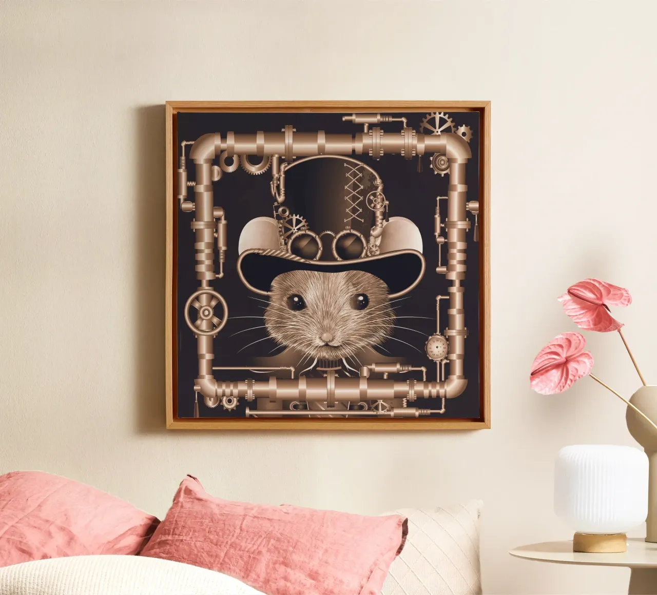 Steampunk mouse - creative and futuristic canvas by kisho art