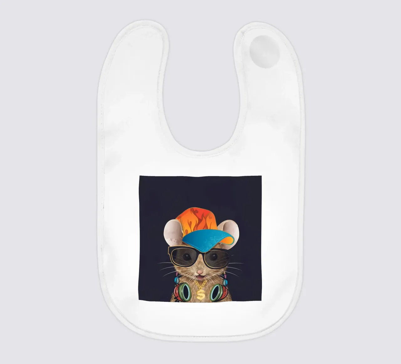 Mouse hip-hop - cool e di tendenza bavaglino da kisho art