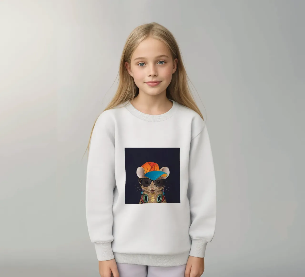 Ratón hip-hop: fresco y moderno sudadera para niño de kisho art