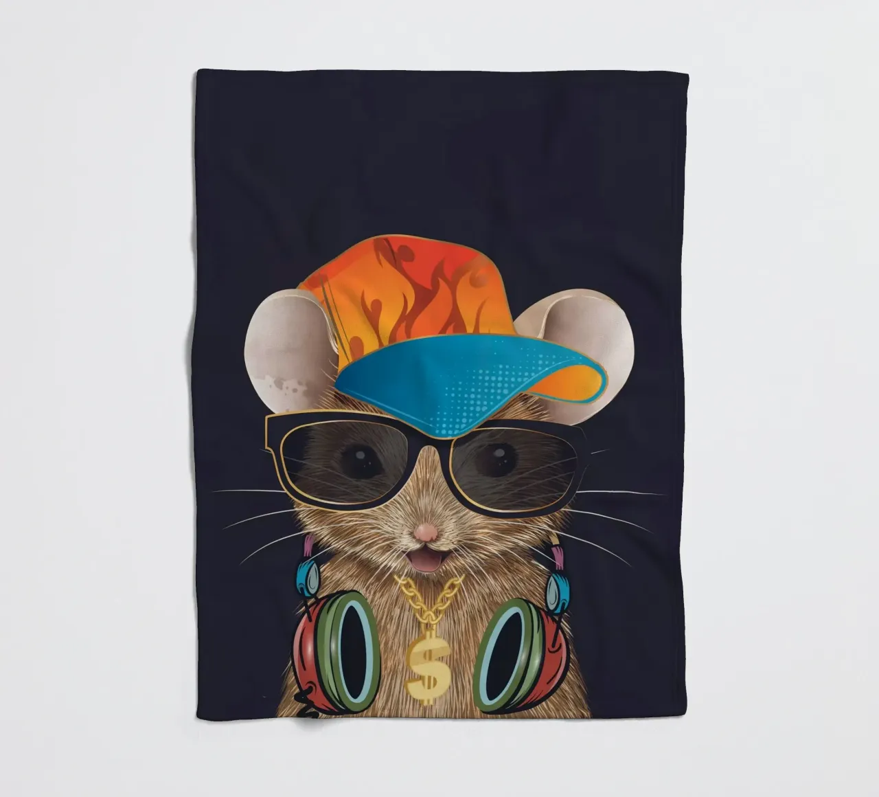 Mouse hip-hop - cool e di tendenza coperta in pile da kisho art