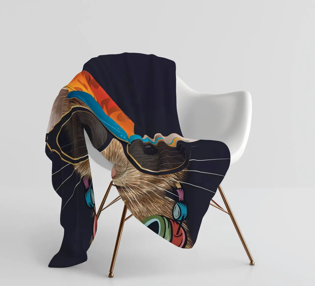 Mouse hip-hop - cool e di tendenza coperta in pile da kisho art