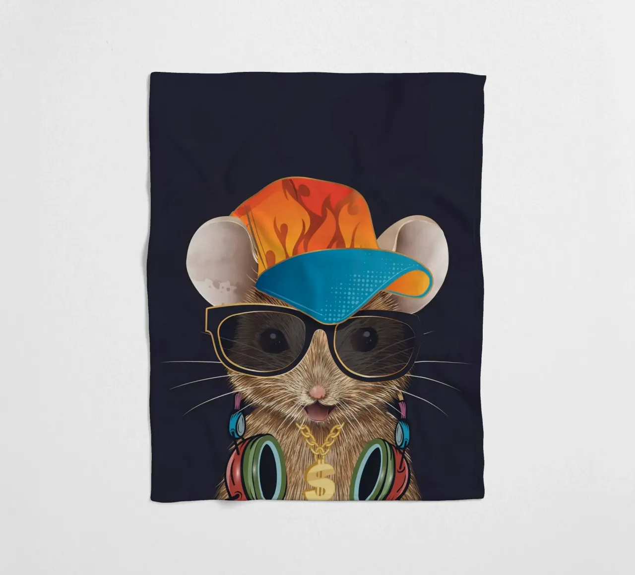 Mouse hip-hop - cool e di tendenza coperta in pile da kisho art
