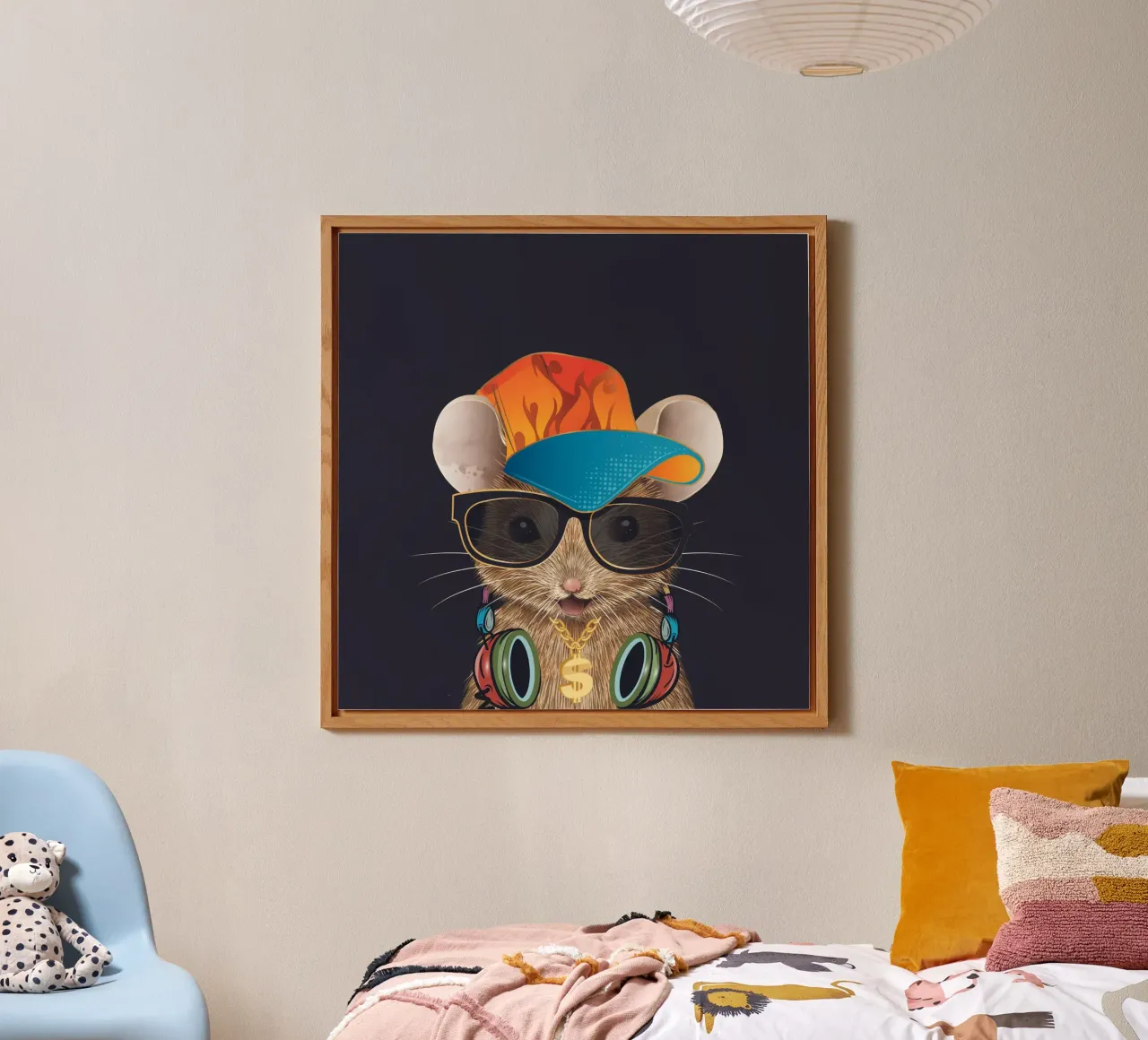 Ratón hip-hop: fresco y moderno aluminio dibond de kisho art