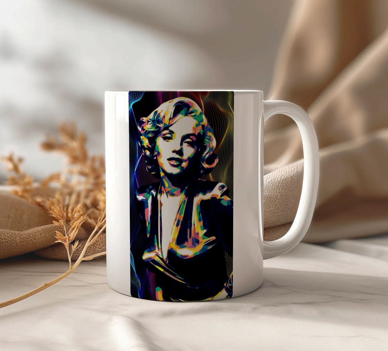 Marilyn Monroe Color Art tazza in ceramica da neonartroom