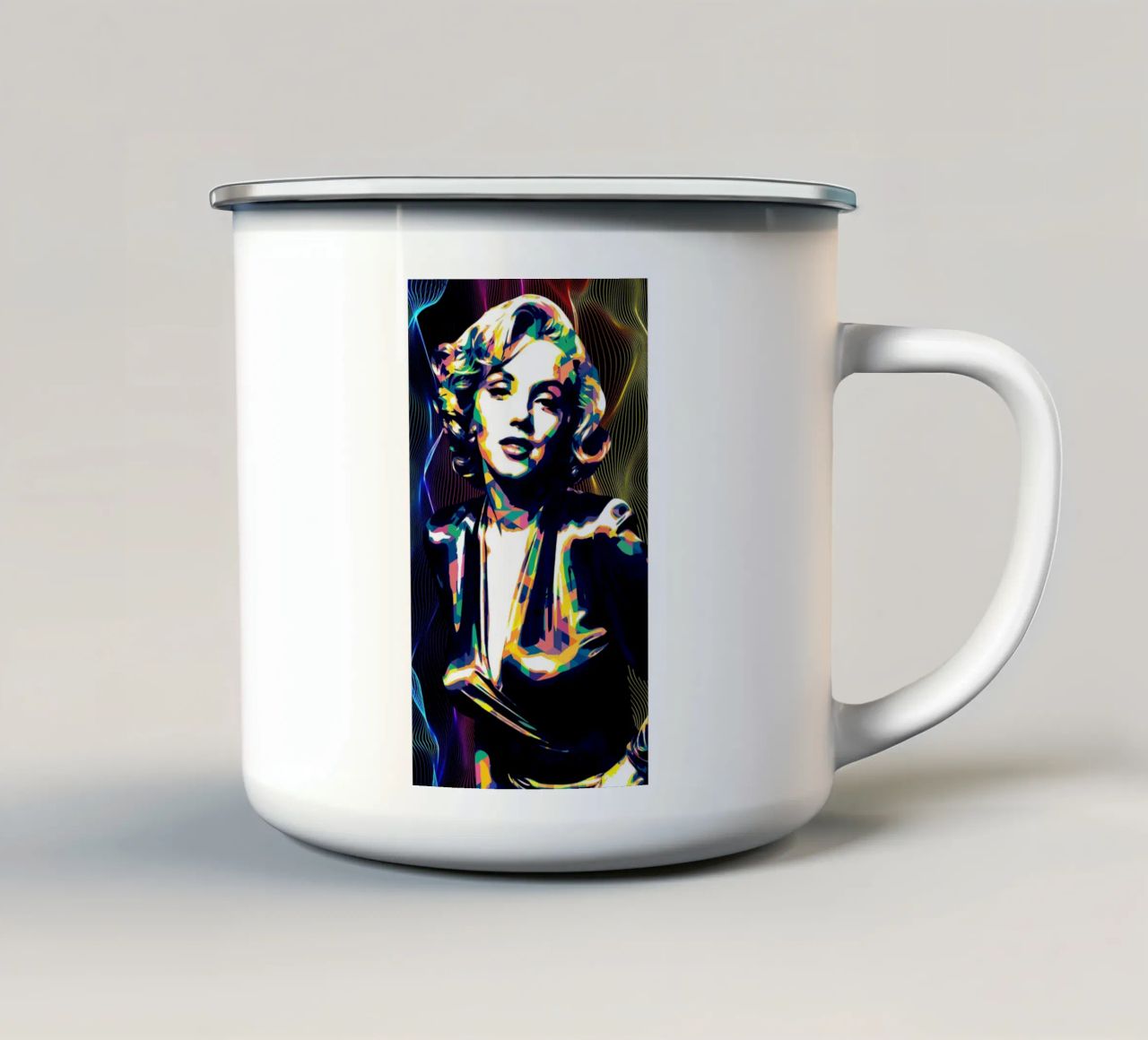 Marilyn Monroe Color Art tazza in smalto da neonartroom