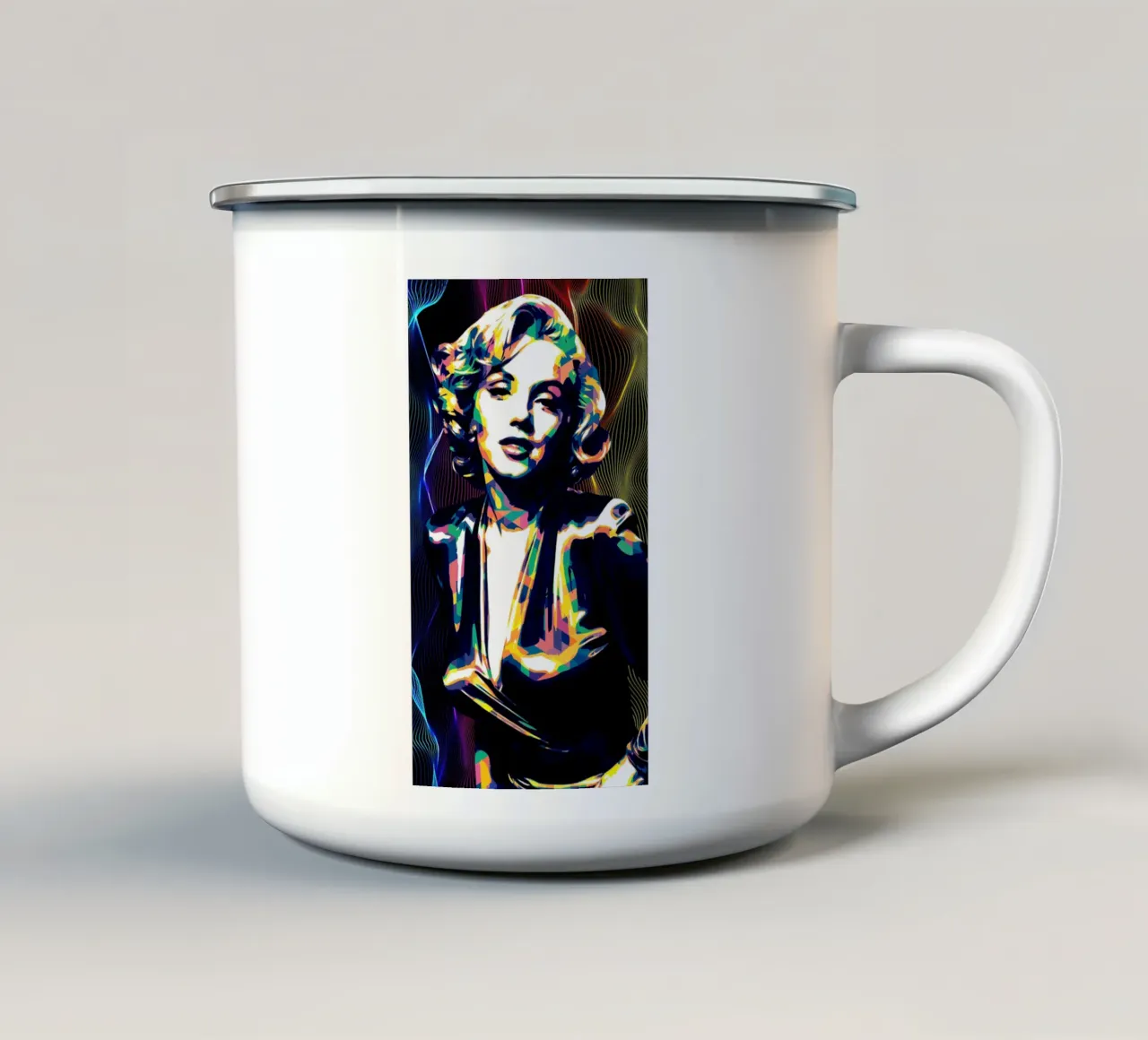 Marilyn Monroe Color Art tazza in smalto da neonartroom