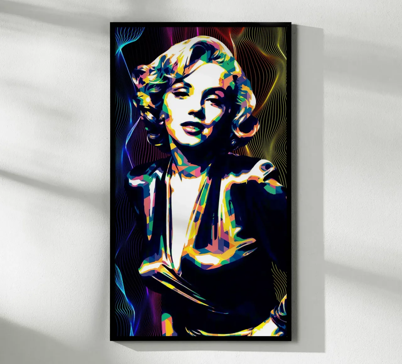 Marilyn Monroe Color Art poster con telaio in legno da neonartroom