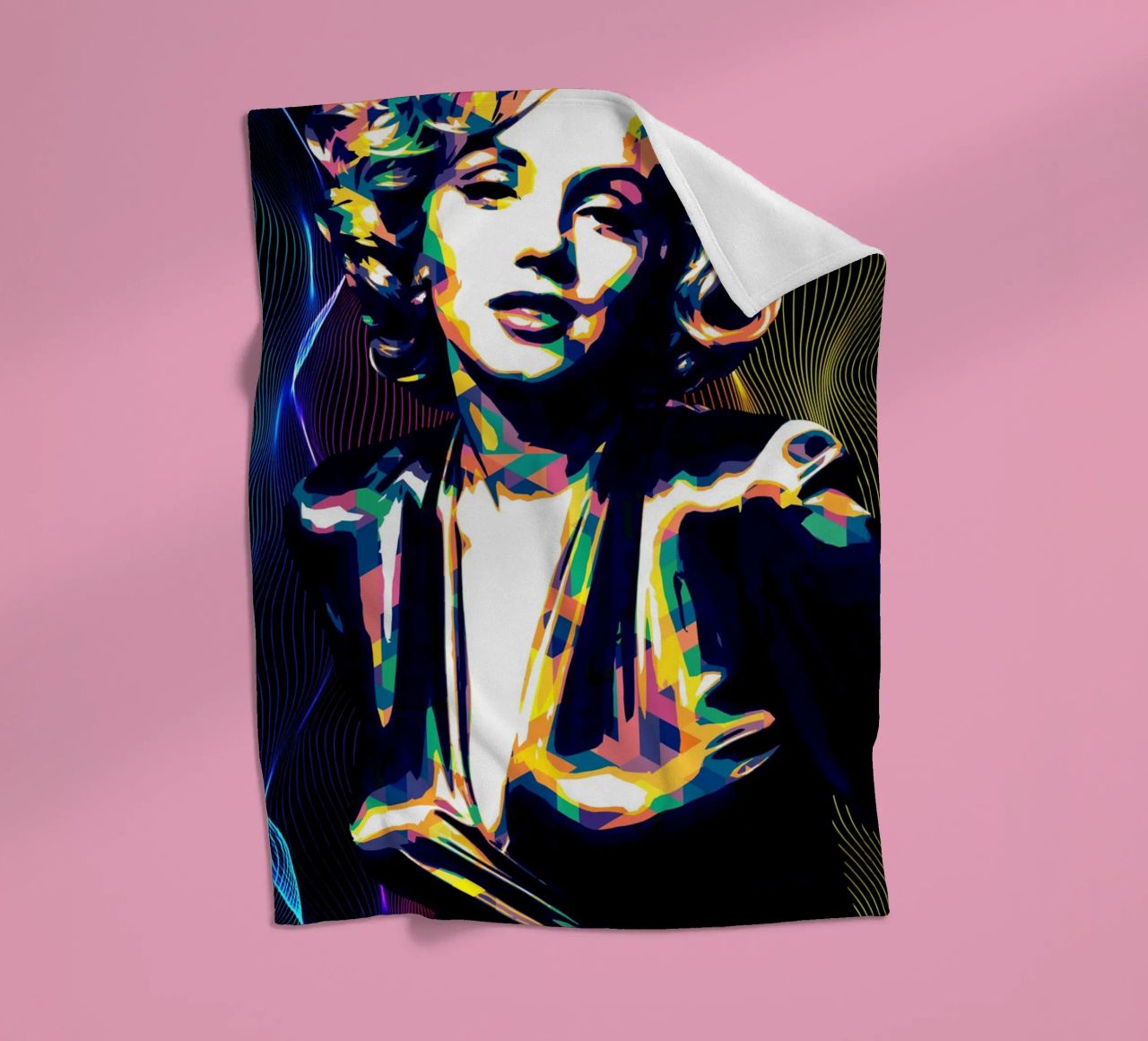 Marilyn Monroe Color Art coperta in pile da neonartroom