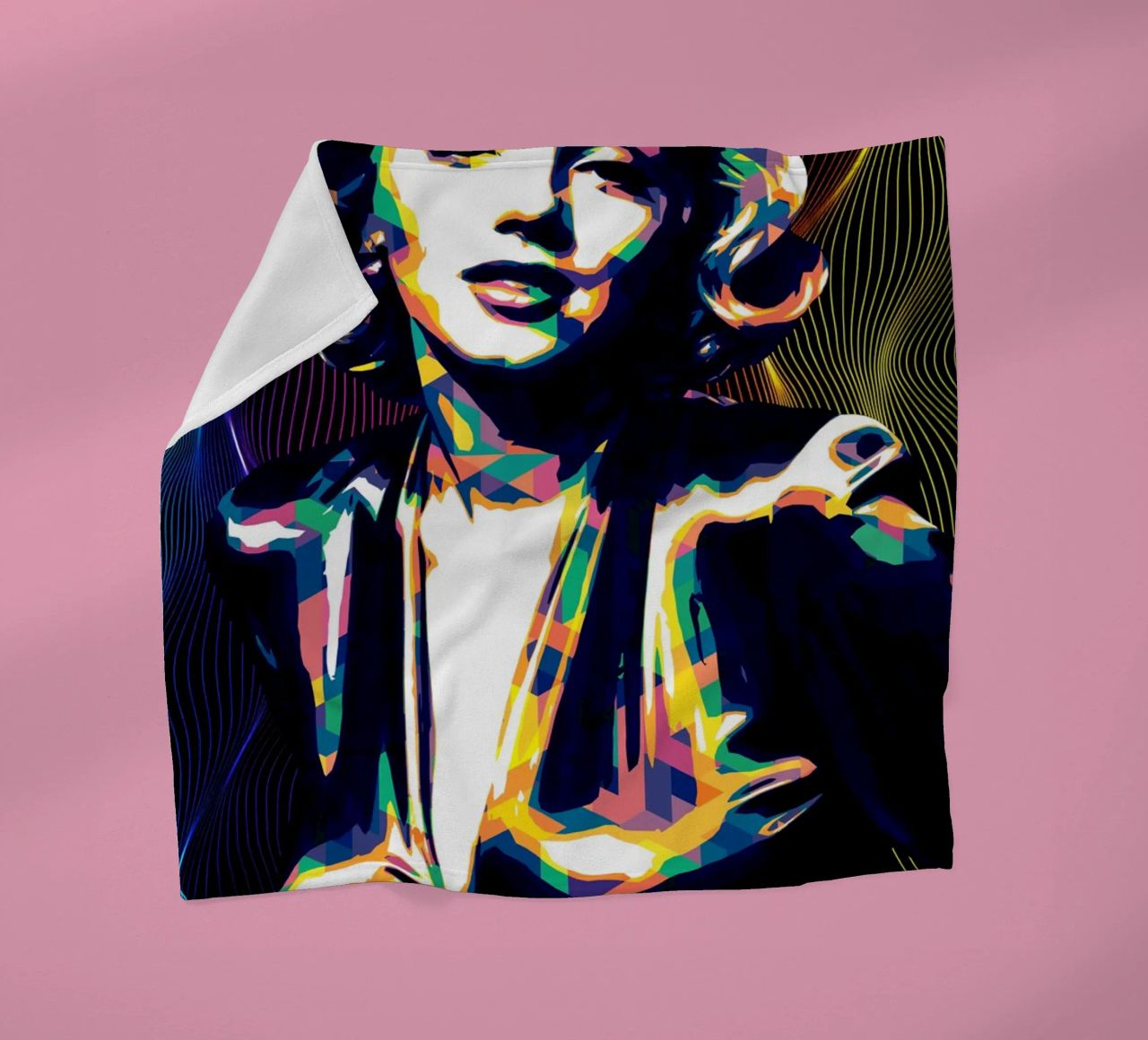 Marilyn Monroe Color Art coperta in pile da neonartroom