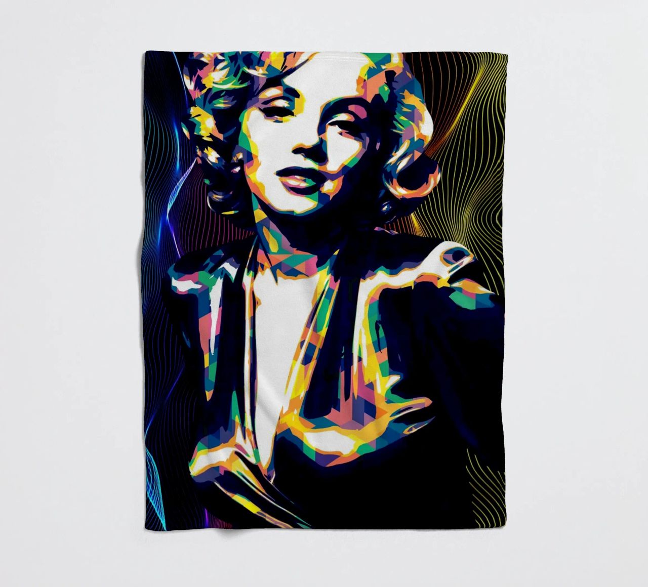 Marilyn Monroe Color Art coperta in pile da neonartroom