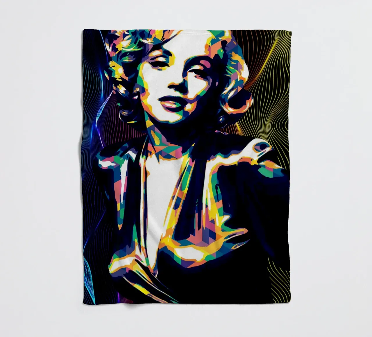 Marilyn Monroe Color Art coperta in pile da neonartroom