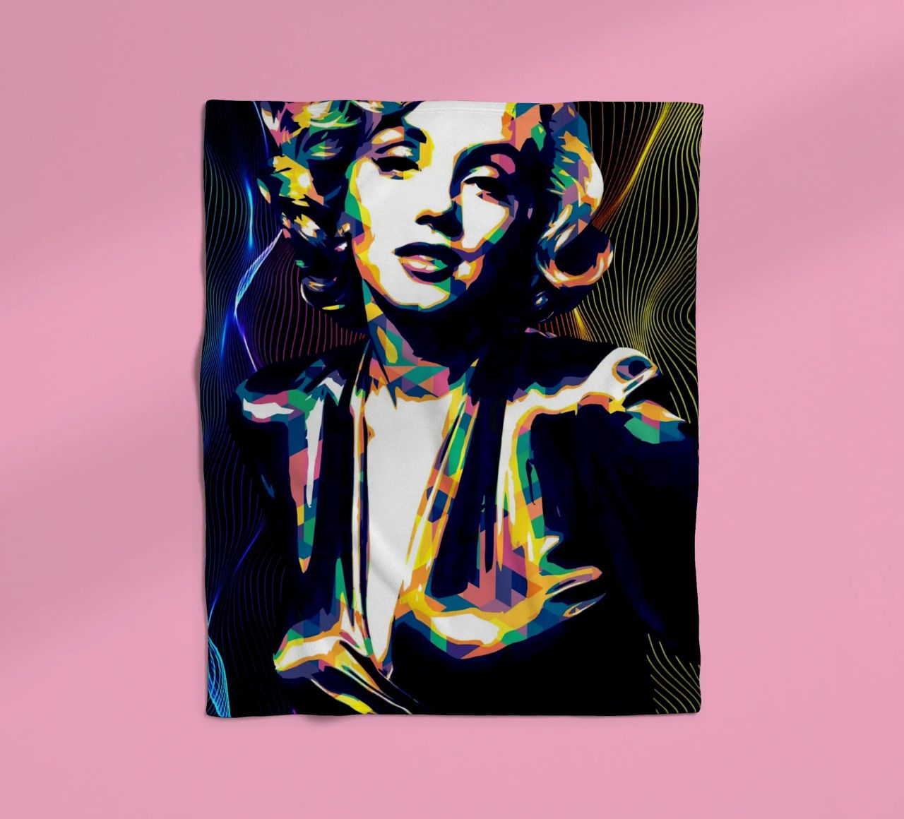 Marilyn Monroe Color Art coperta in pile da neonartroom
