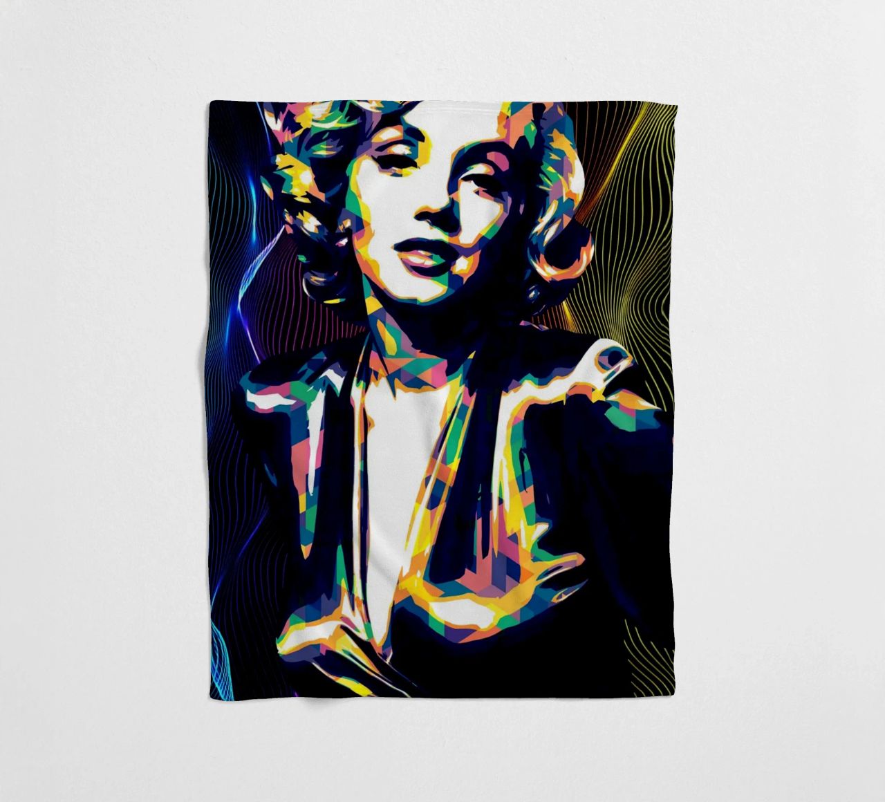 Marilyn Monroe Color Art coperta in pile da neonartroom