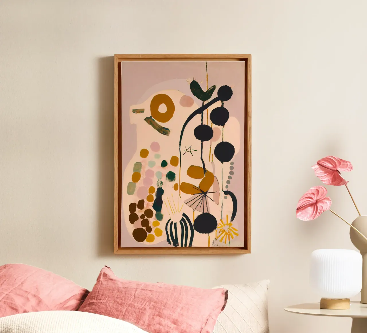 Playful Impression No 1 canvas met Baklijst van treechild