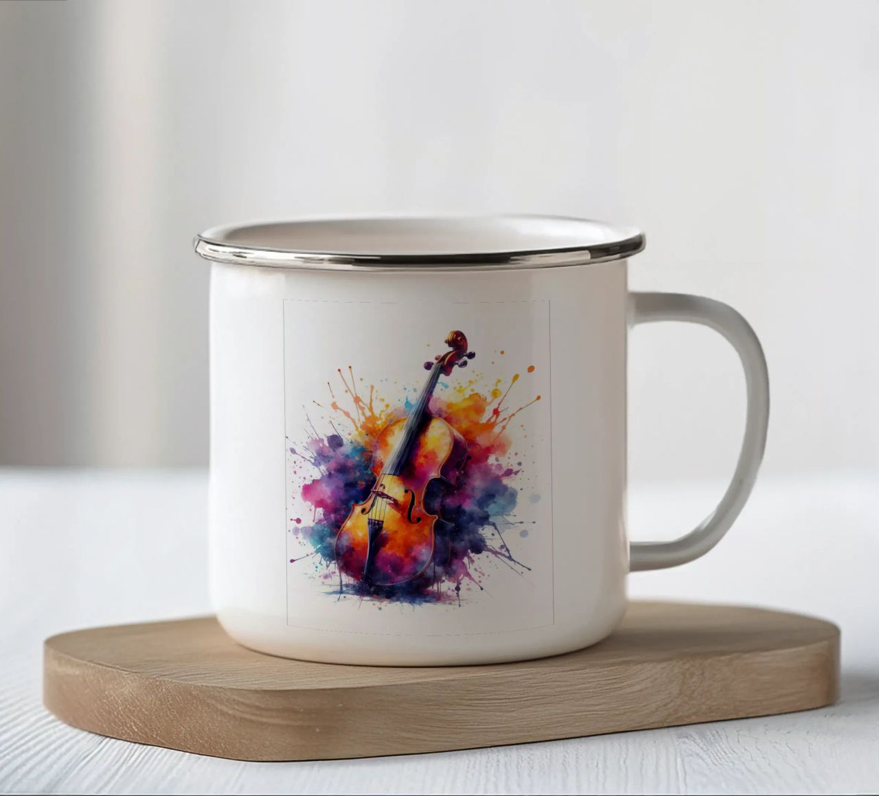 Violino in acquerello tazza in smalto da ARTVI-SHOP