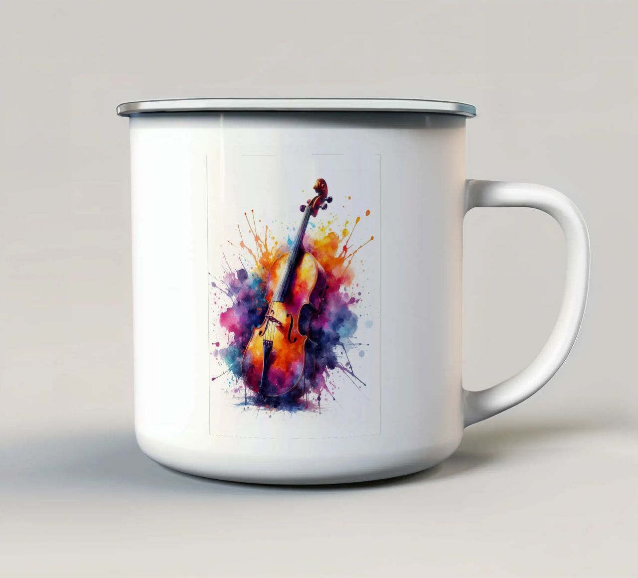 Violino in acquerello tazza in smalto da ARTVI-SHOP