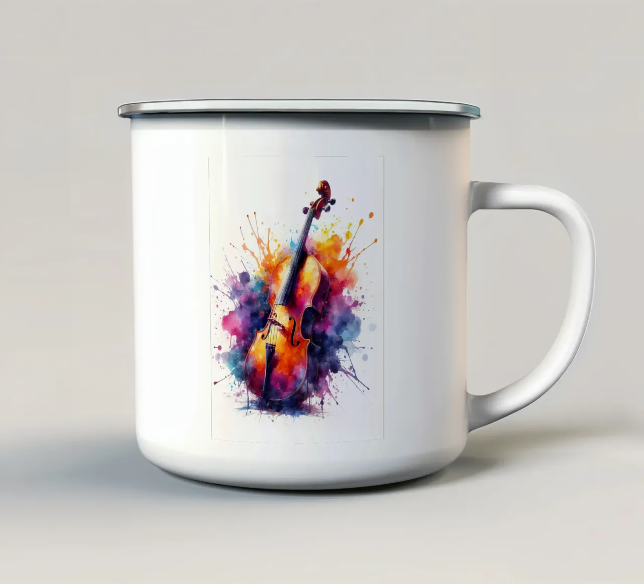 Violino in acquerello tazza in smalto da ARTVI-SHOP