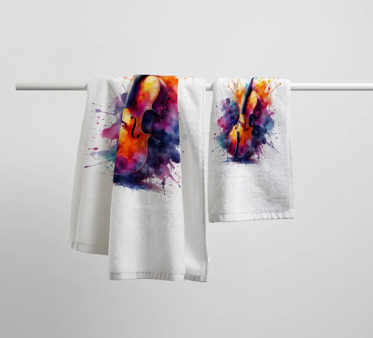Violin in watercolor towel by 🎁 ARTVI-SHOP