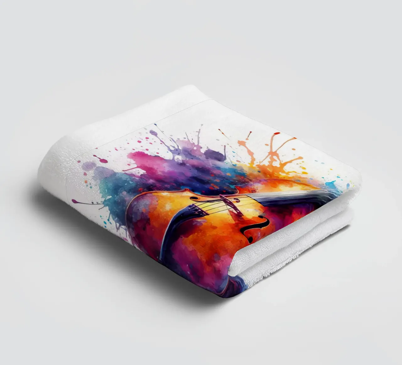 Violin in watercolor towel by 🎁 ARTVI-SHOP