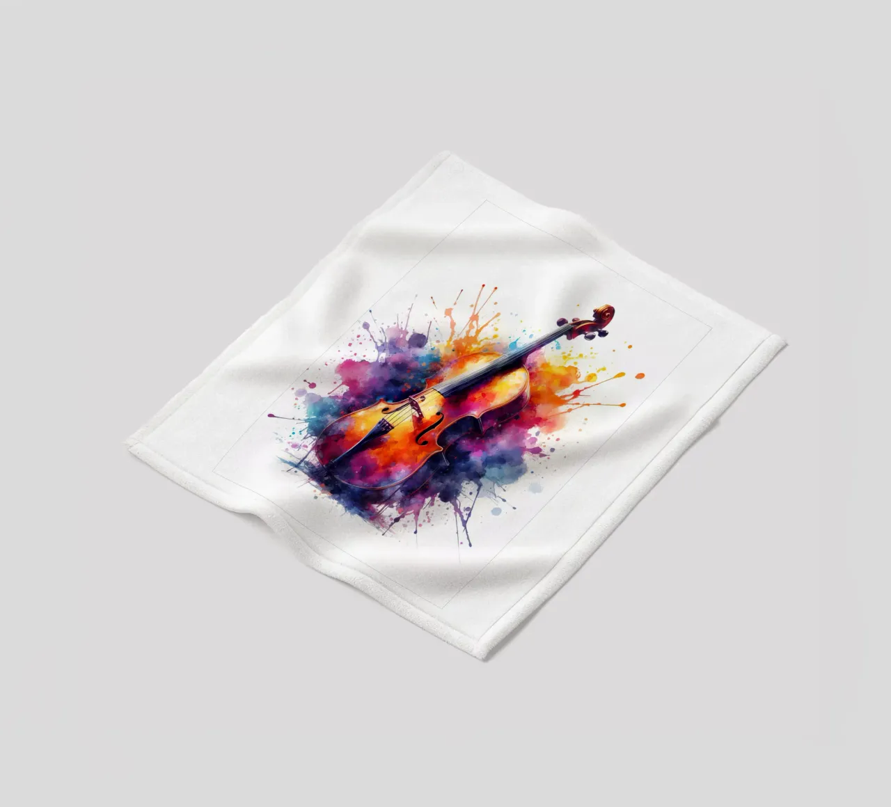Violin in watercolor fleece blanket by 🎁 ARTVI-SHOP