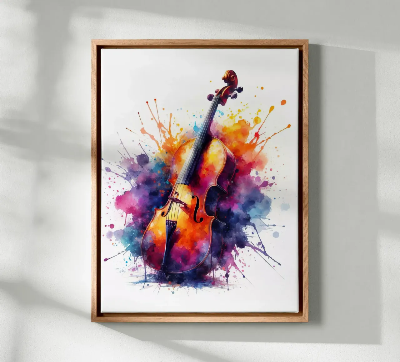 Violino in acquerello tela con Cornice a cassetta da 🎁 ARTVI-SHOP