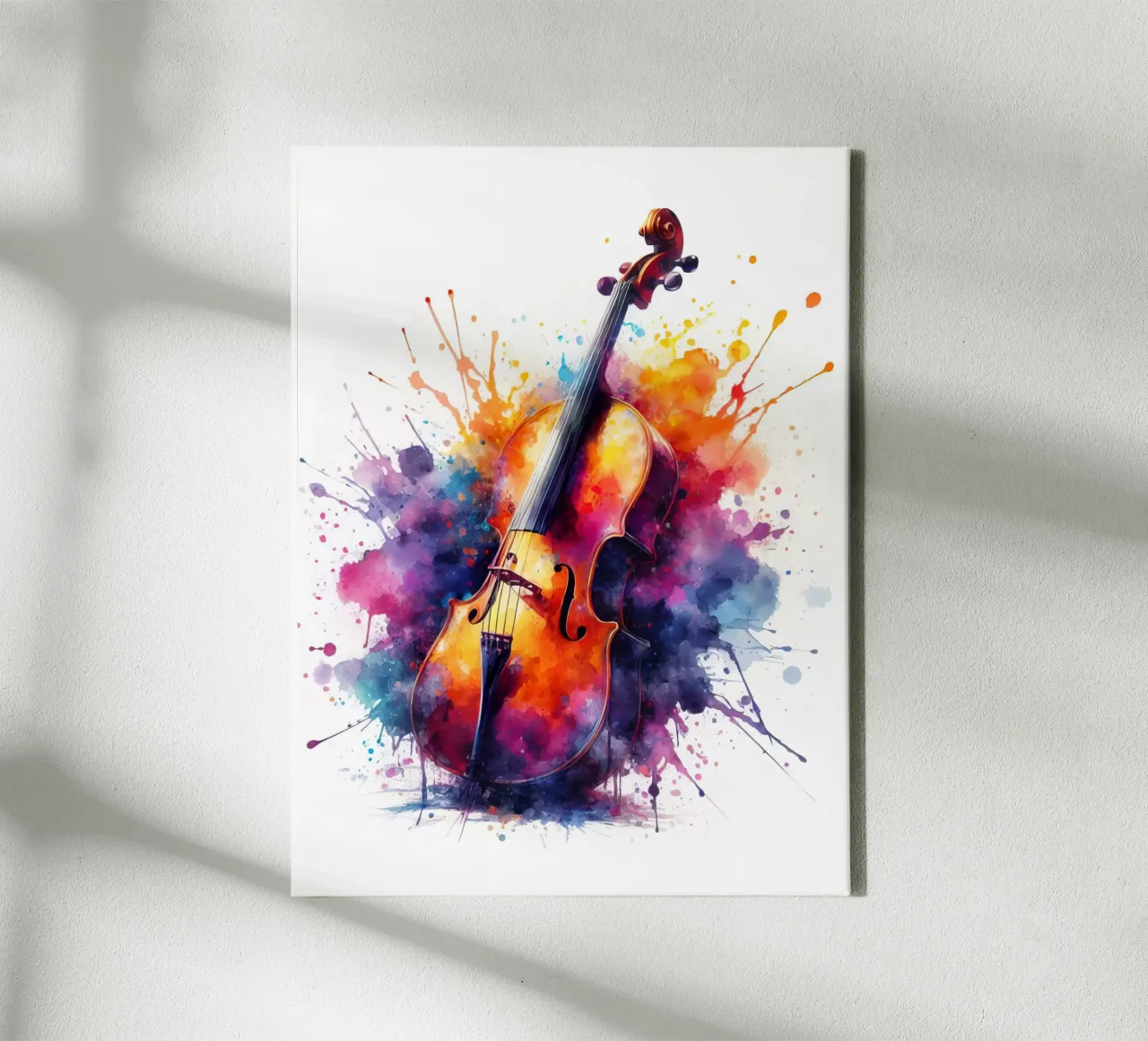 Violino in acquerello tela con Cornice a cassetta da 🎁 ARTVI-SHOP
