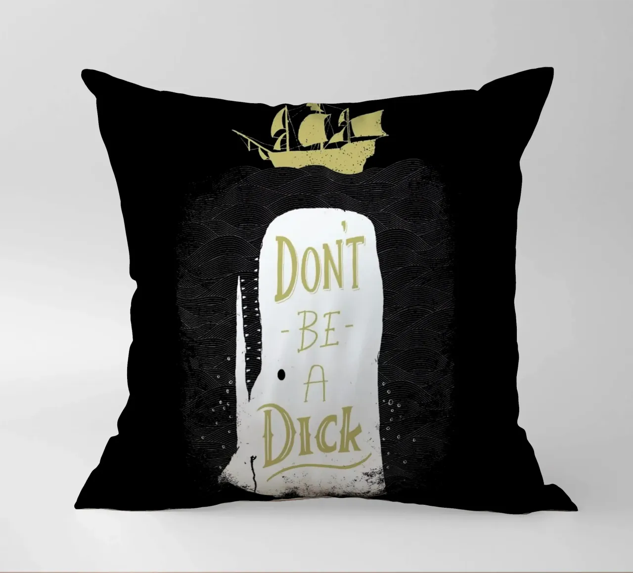 Don't Be a Moby decorative cushion by DinoMike
