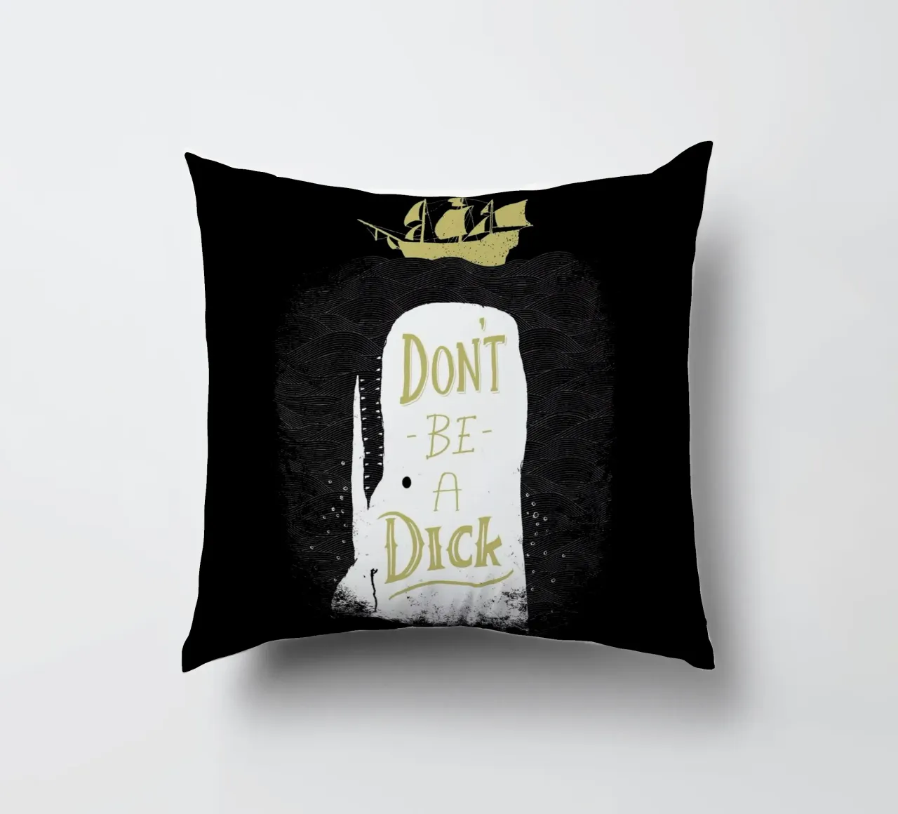 Don't Be a Moby decorative cushion by DinoMike