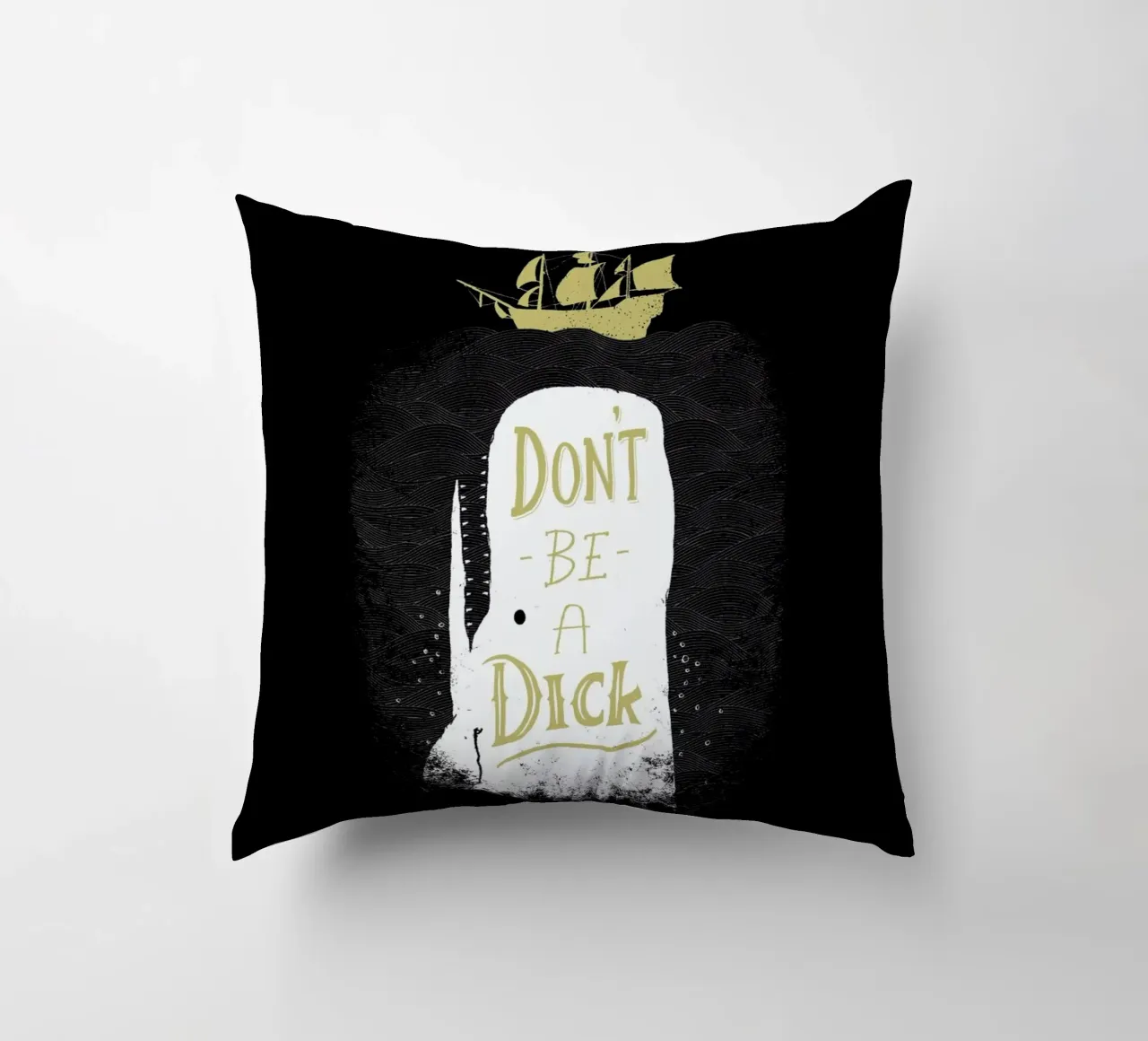 Don't Be a Moby decorative cushion by DinoMike