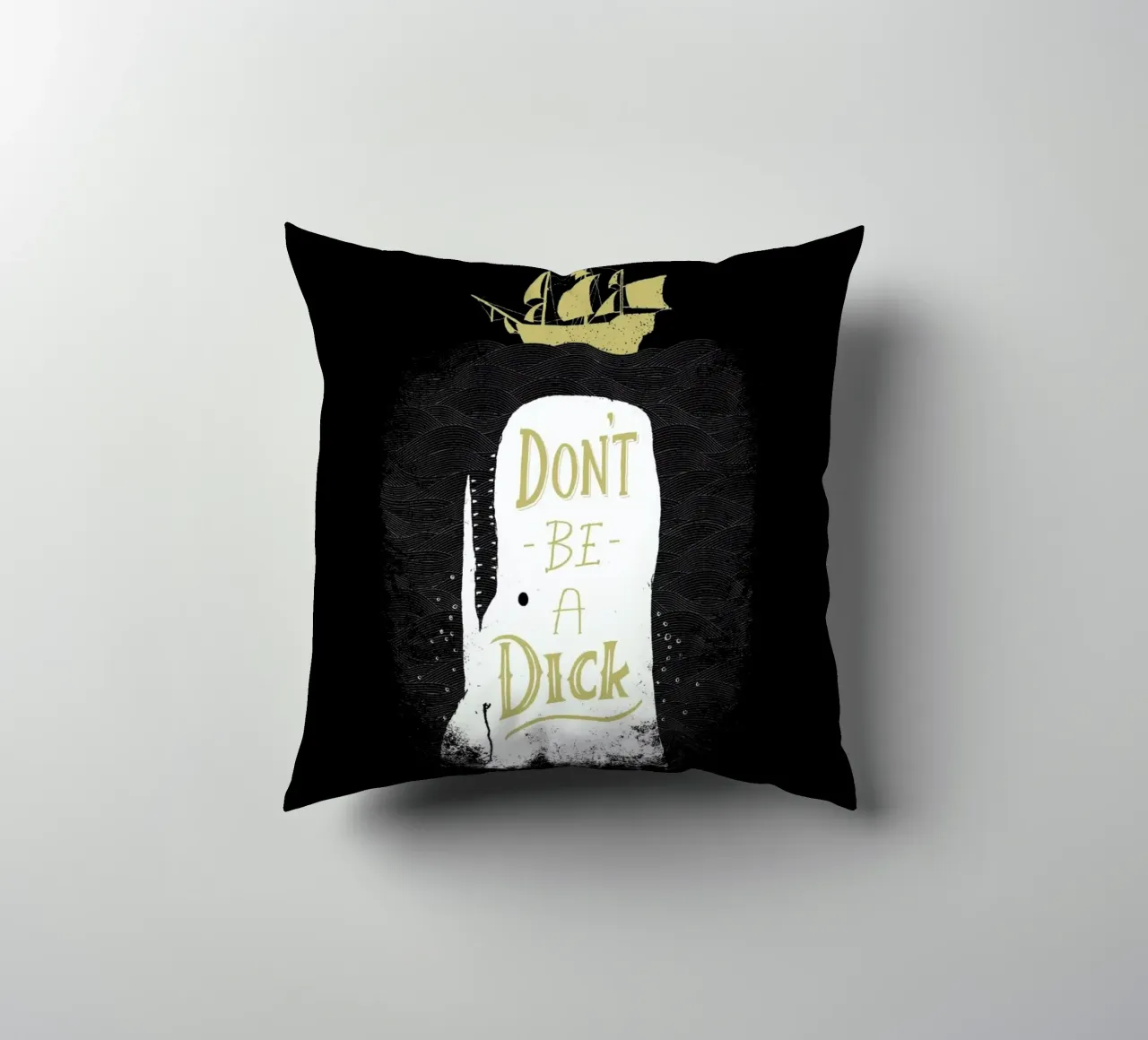 Don't Be a Moby decorative cushion by DinoMike