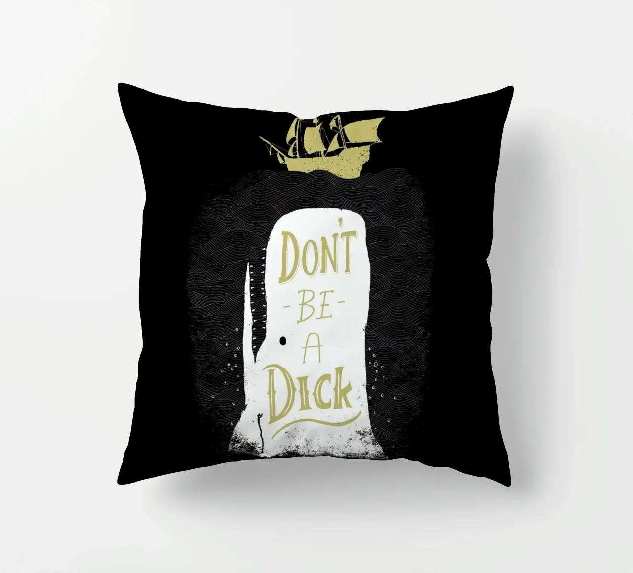 Don't Be a Moby decorative cushion by DinoMike