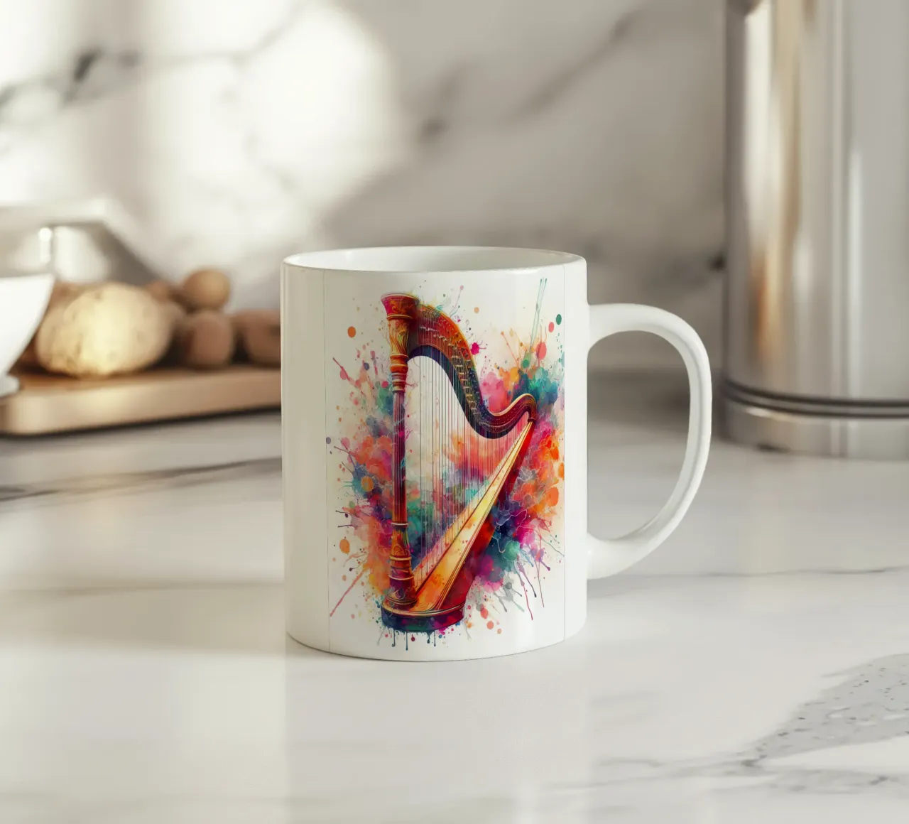 arpa in acquerello tazza in ceramica da ARTVI-SHOP