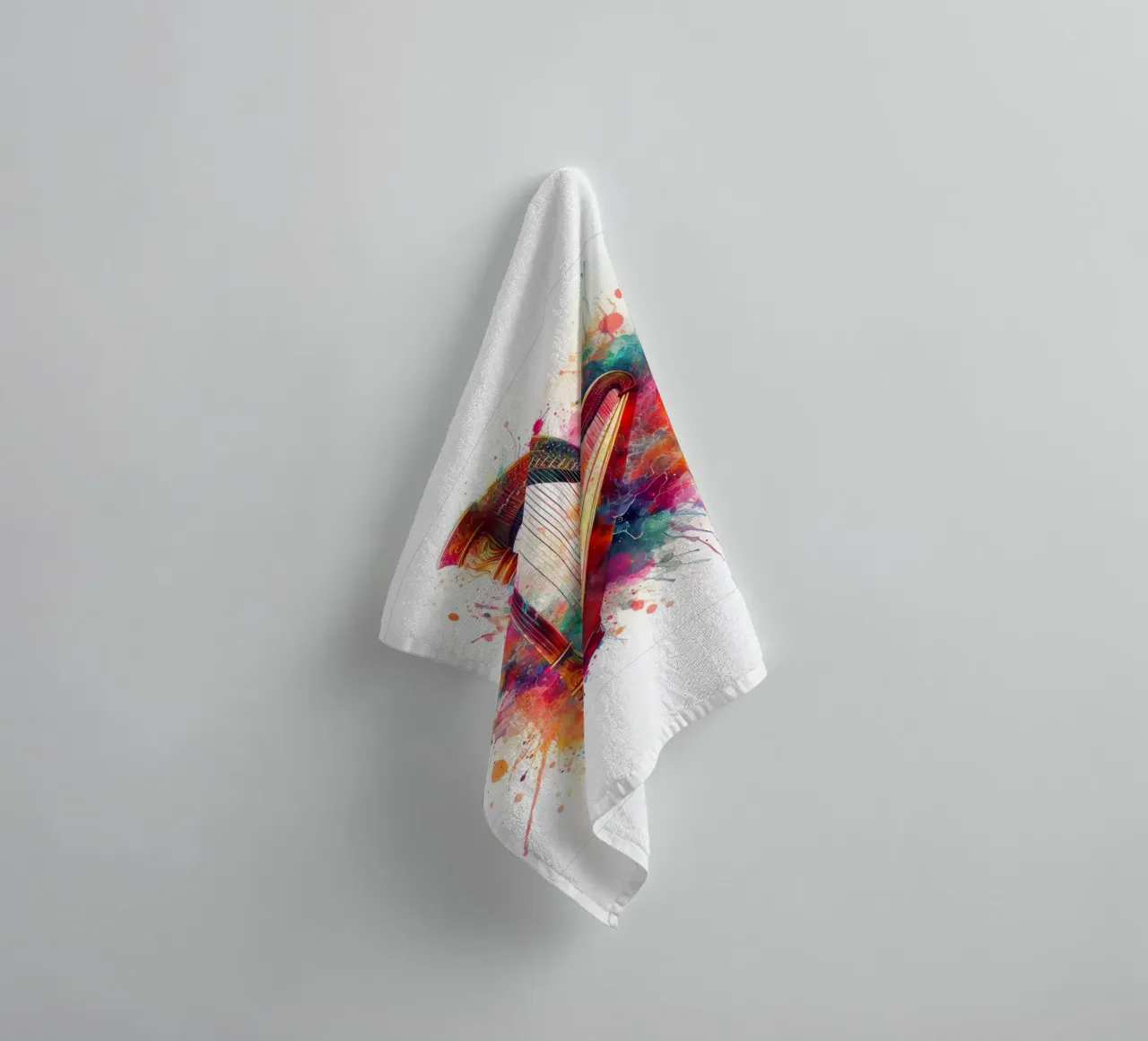 arpa in acquerello asciugamano da bagno da ARTVI-SHOP