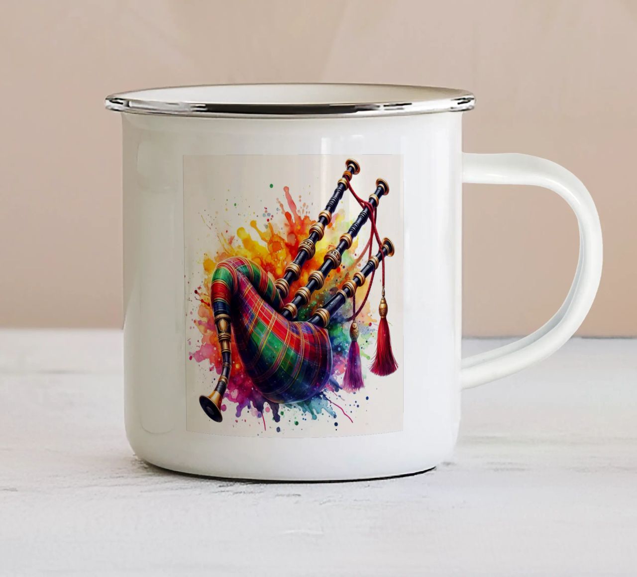 Zampogna ad acquerello tazza in smalto da ARTVI-SHOP