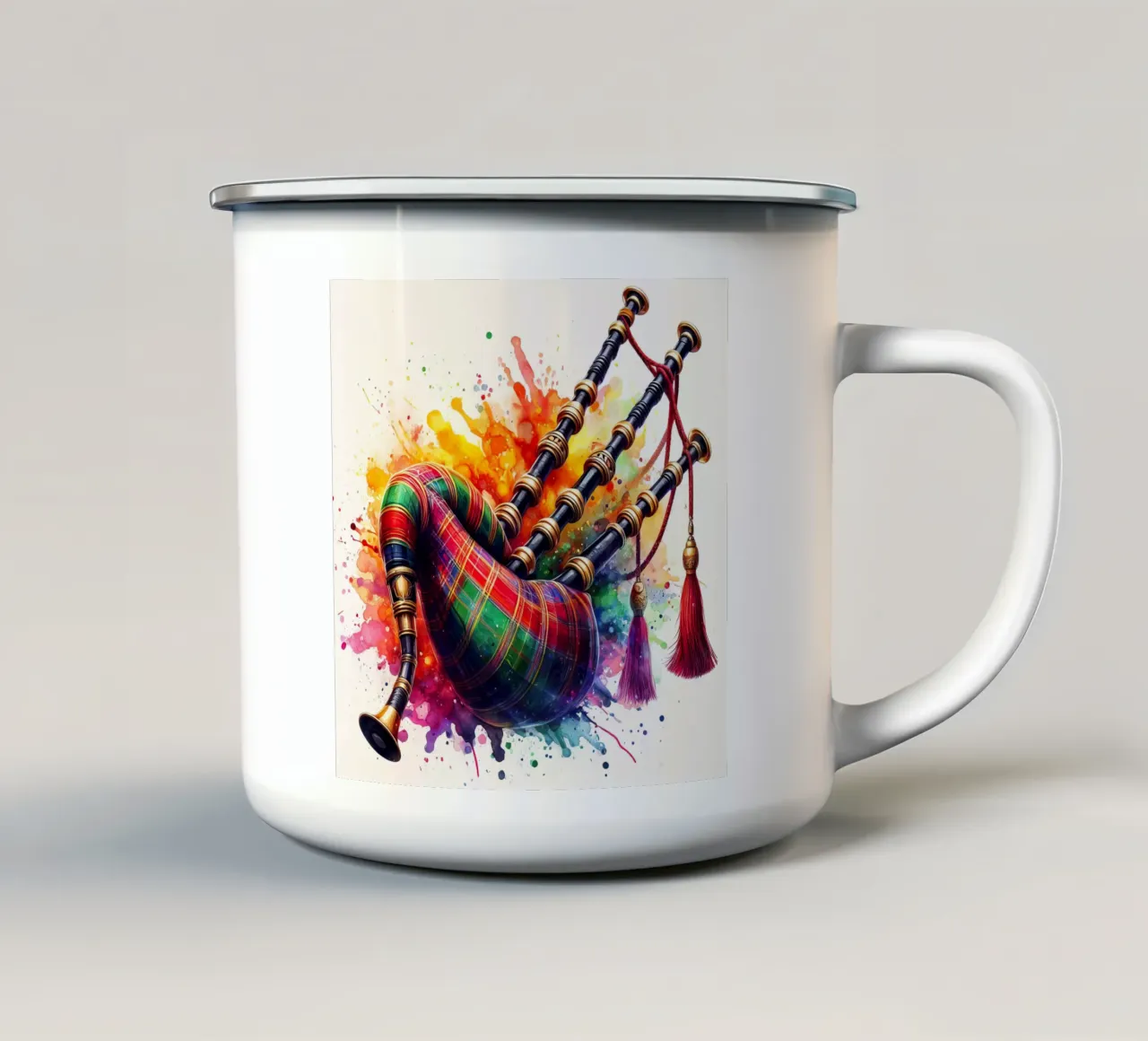 Zampogna ad acquerello tazza in smalto da ARTVI-SHOP