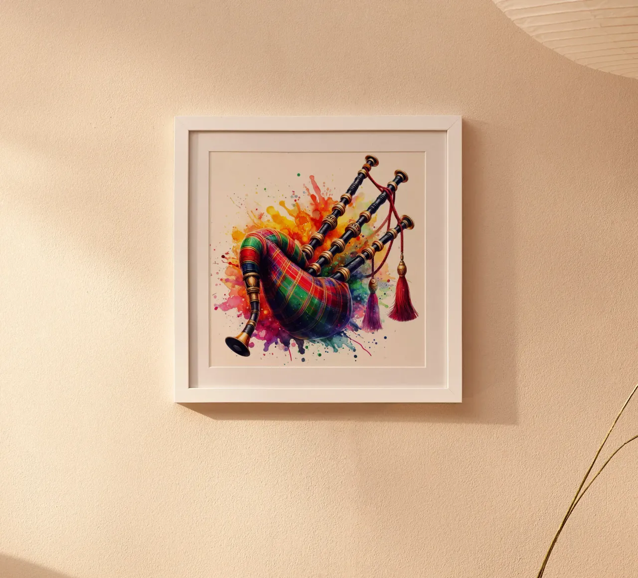 Zampogna ad acquerello poster con telaio in legno da 🎁 ARTVI-SHOP