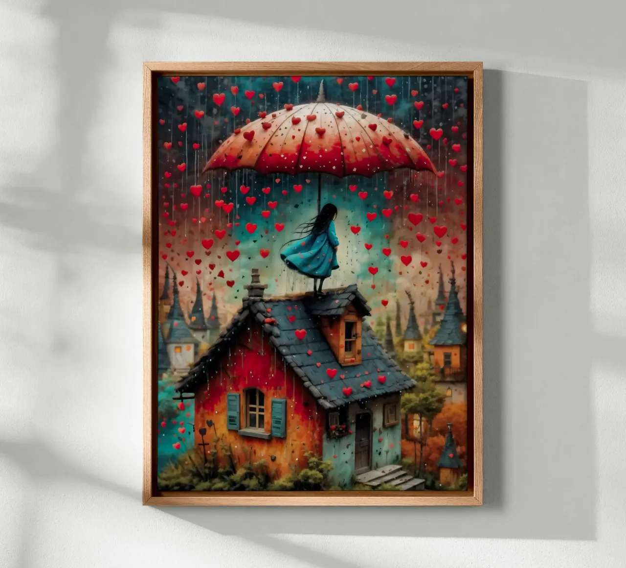 The house of hearts canvas with Floater frame by 🎁 ARTVI-SHOP