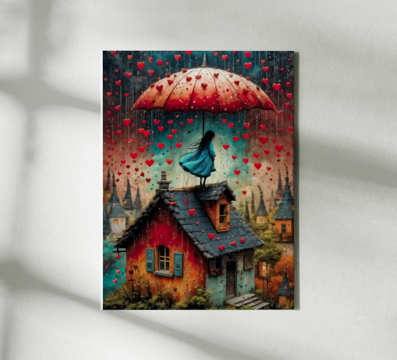 The house of hearts canvas with Floater frame by 🎁 ARTVI-SHOP